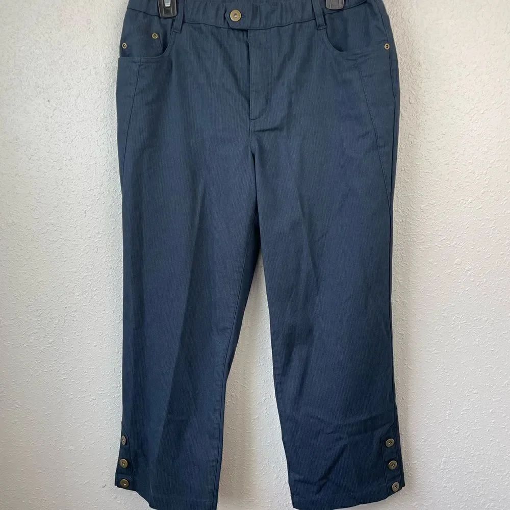 Multiples Cropped Navy Blue Pants Size 10 EUC